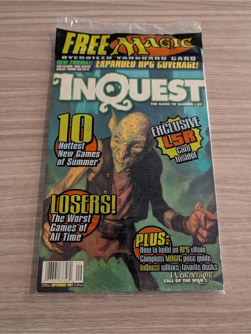 Free Magic: InQuest Gaming Magazine - September 1995 Issue with Exclusive L5R 1-